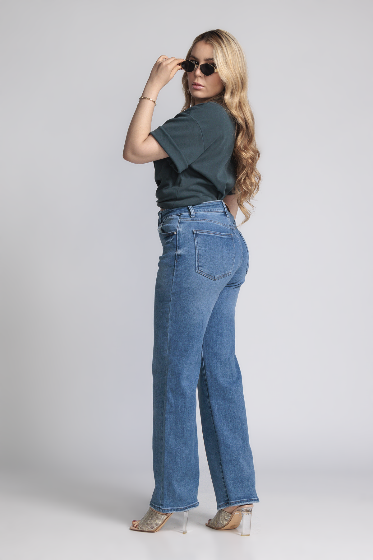 Jean Marine Azul Medio con Faja DE-700