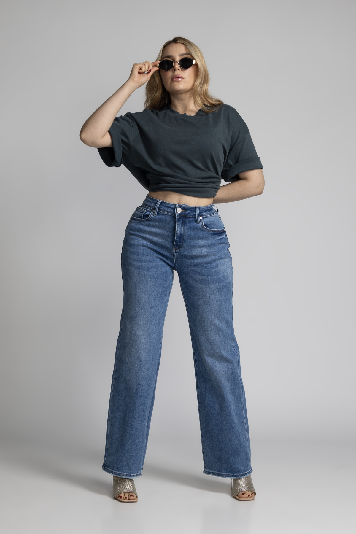 Jean Marine Azul Medio con Faja DE-700