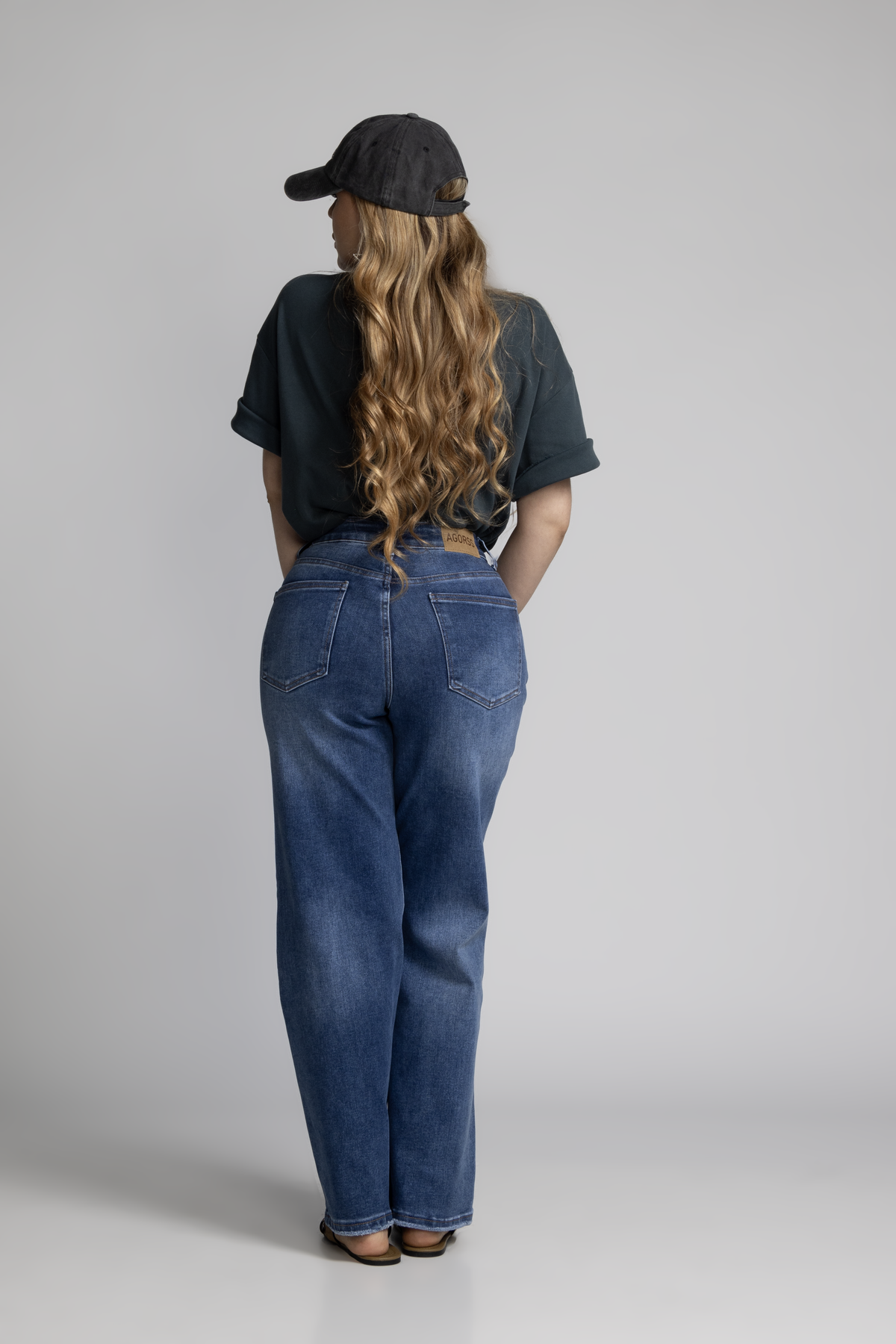 Jean Marine Azul Medio con Faja AG-1891