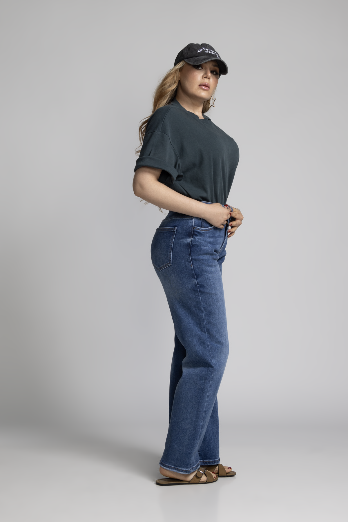 Jean Marine Azul Medio con Faja AG-1891