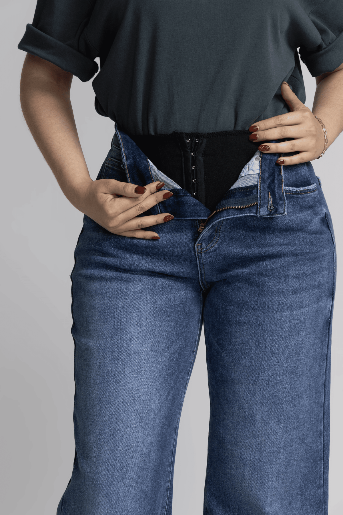 Jean Marine Azul Medio con Faja DE-700
