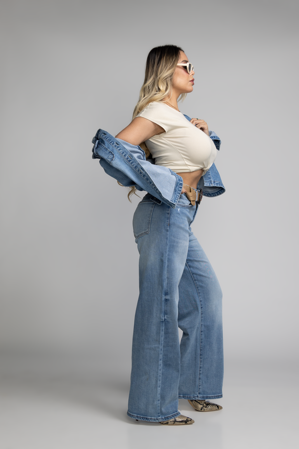 Wide Leg Azul Claro con Cinturón Premium DE-609