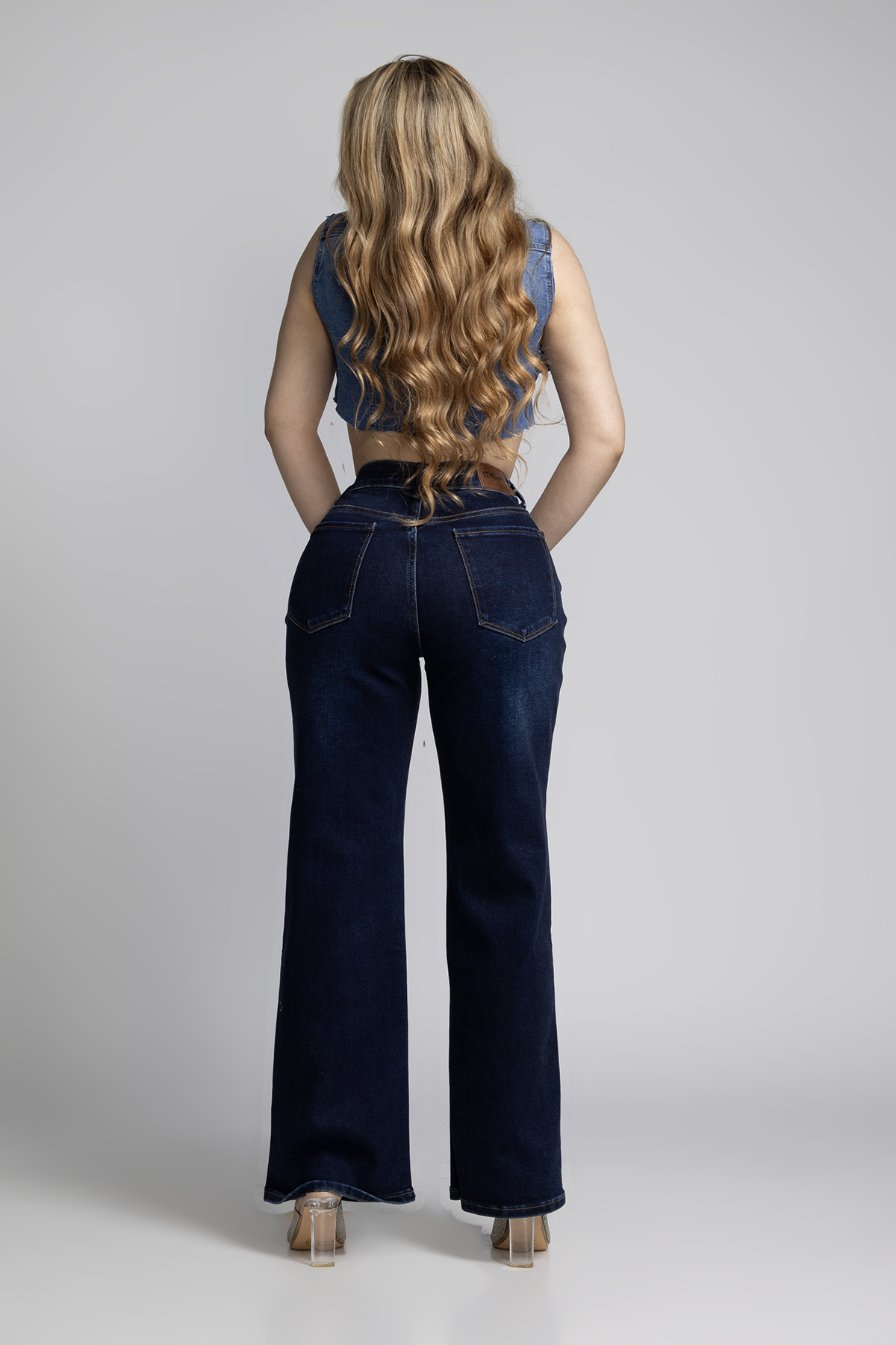 Jean Marine Azul Oscuro con Faja OL-942