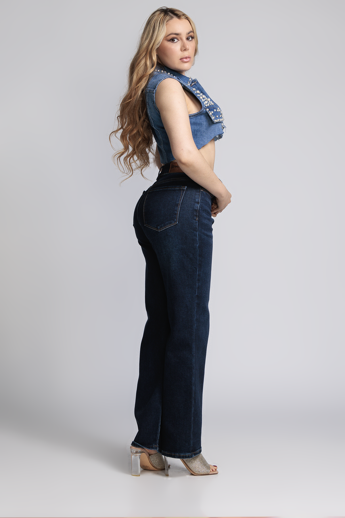 Jean Marine Azul Oscuro con Faja OL-942