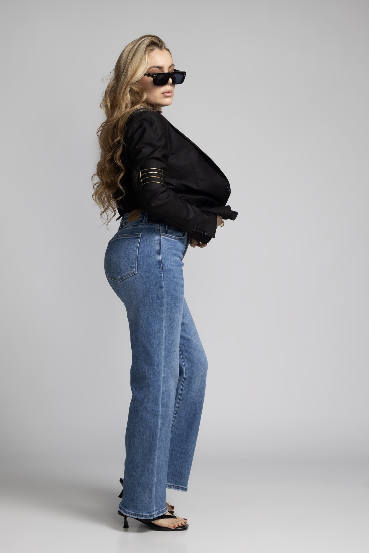 Jean Marine Azul Medio con Faja AG-1893