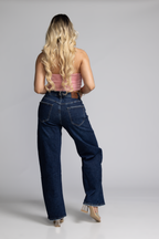 Jean Baggy con Mascada – Azul Marino DE-333