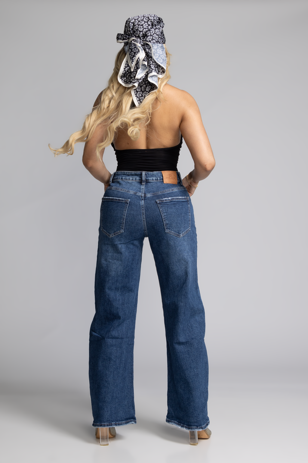 Jean Baggy con Mascada – Azul Medio DE-332