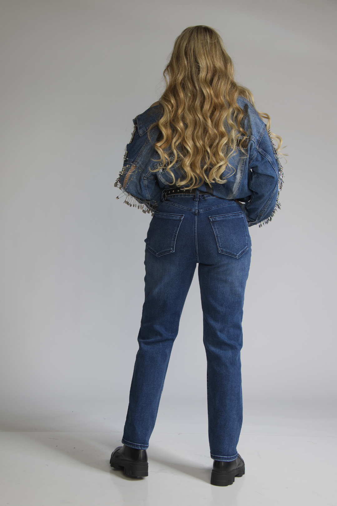 Straight Azul Marino con Cinturon Premium