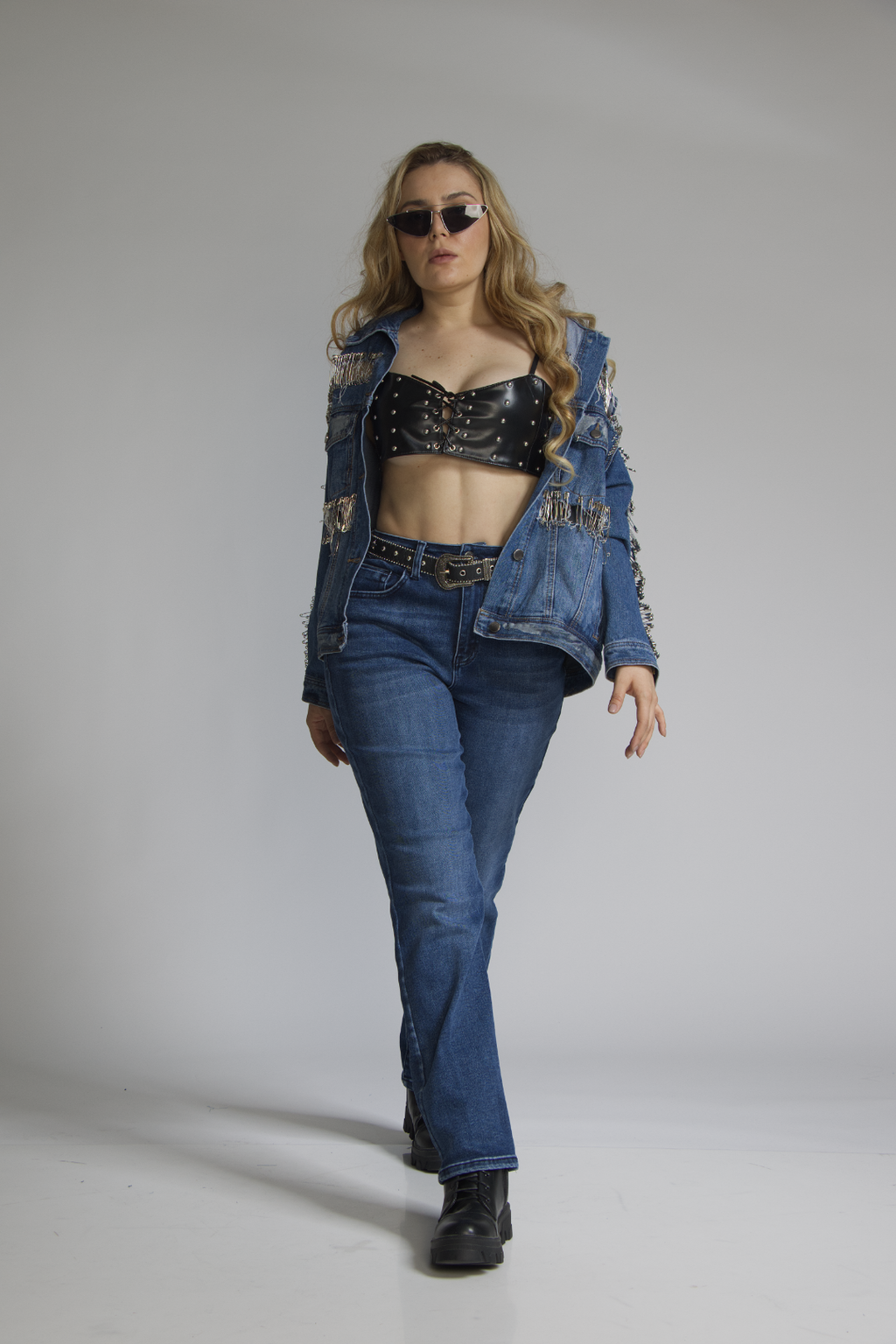 Straight Azul Marino con Cinturon Premium