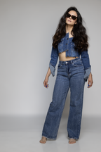 Jean Straight Fit con Encaje – Azul Stone AG-1467