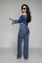 Jean Straight Fit con Encaje – Azul Stone AG-1467