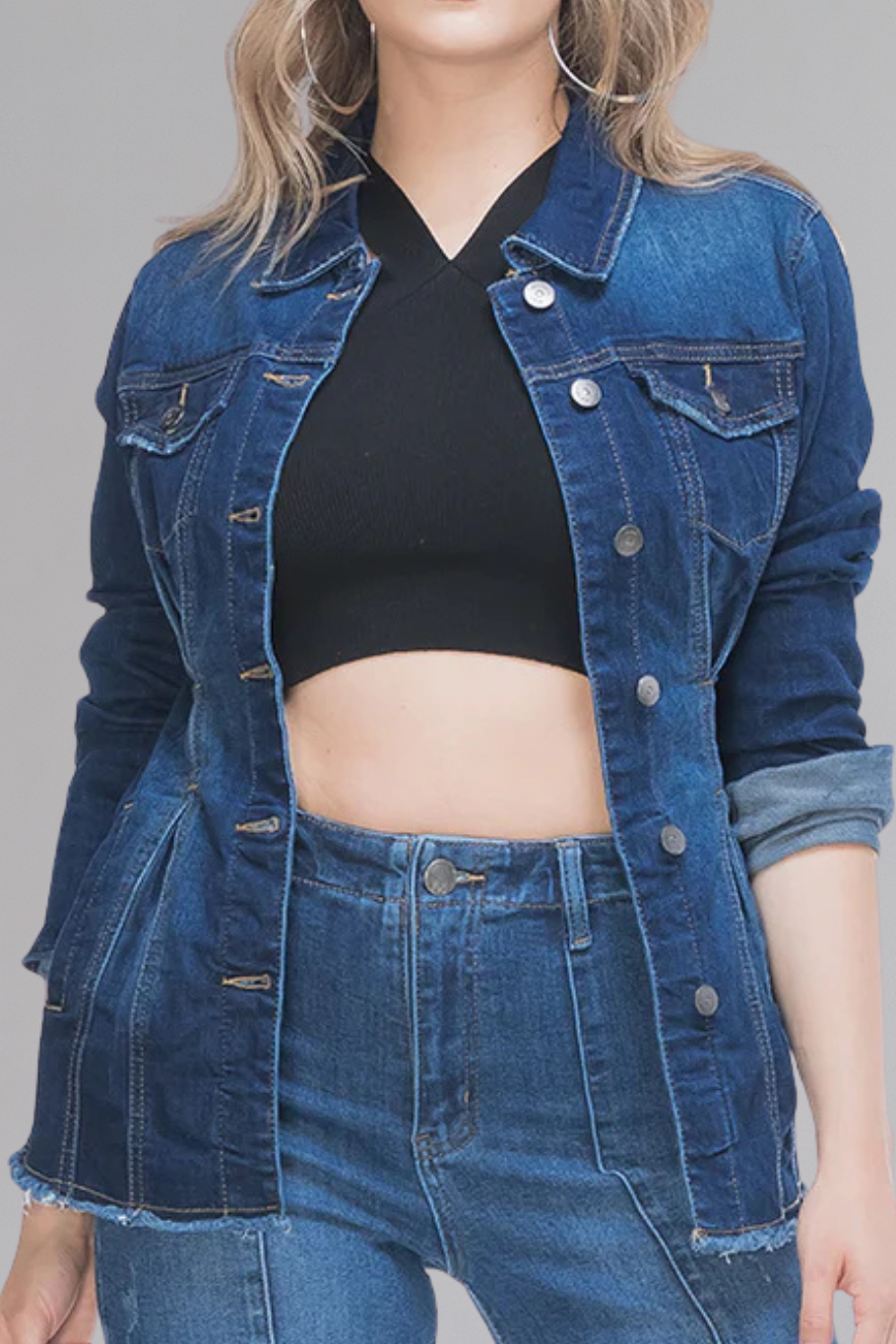 CHAQUETA DENIM MARINO - BASICS