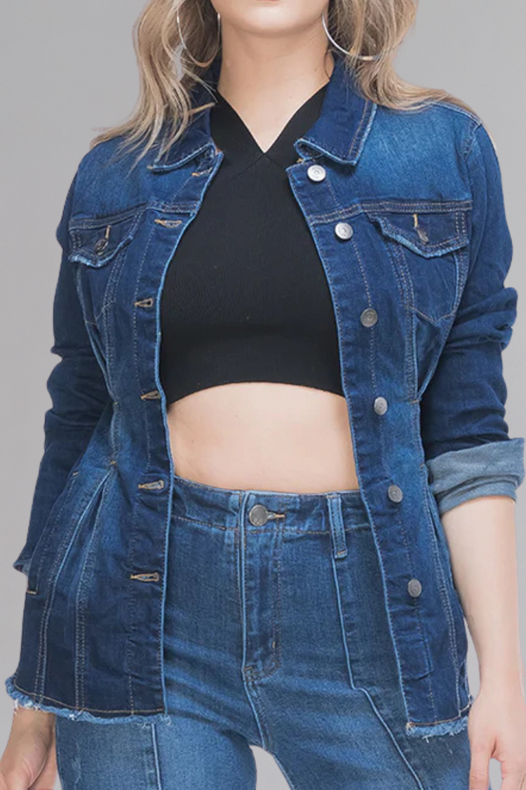 CHAQUETA DENIM MARINO - BASICS