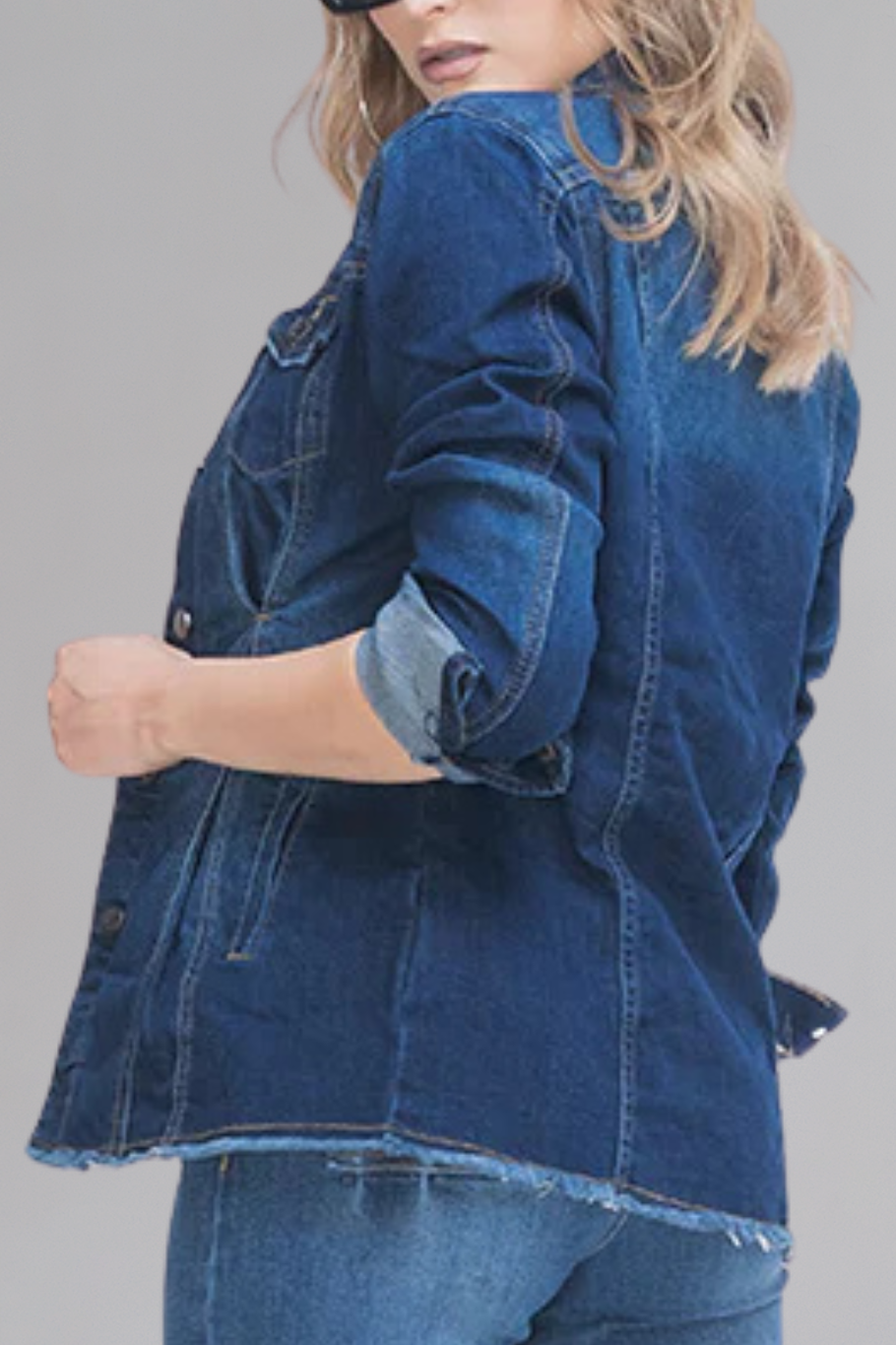 CHAQUETA DENIM MARINO - BASICS