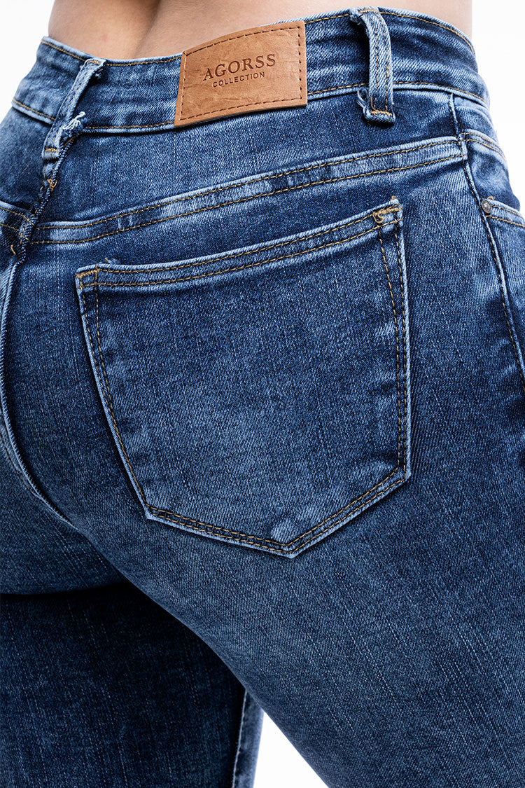 Jeans Skinny Liso Efecto Jaspeado - Trendy Chic