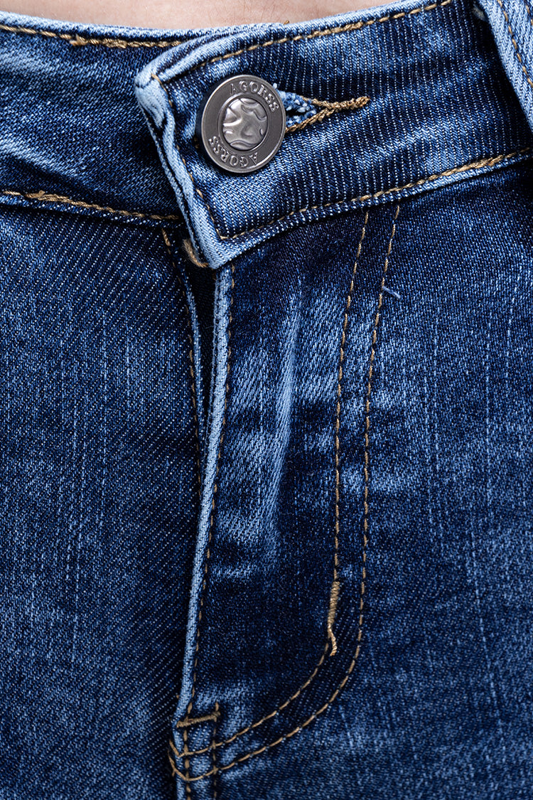 Jeans Skinny Liso Efecto Jaspeado - Trendy Chic