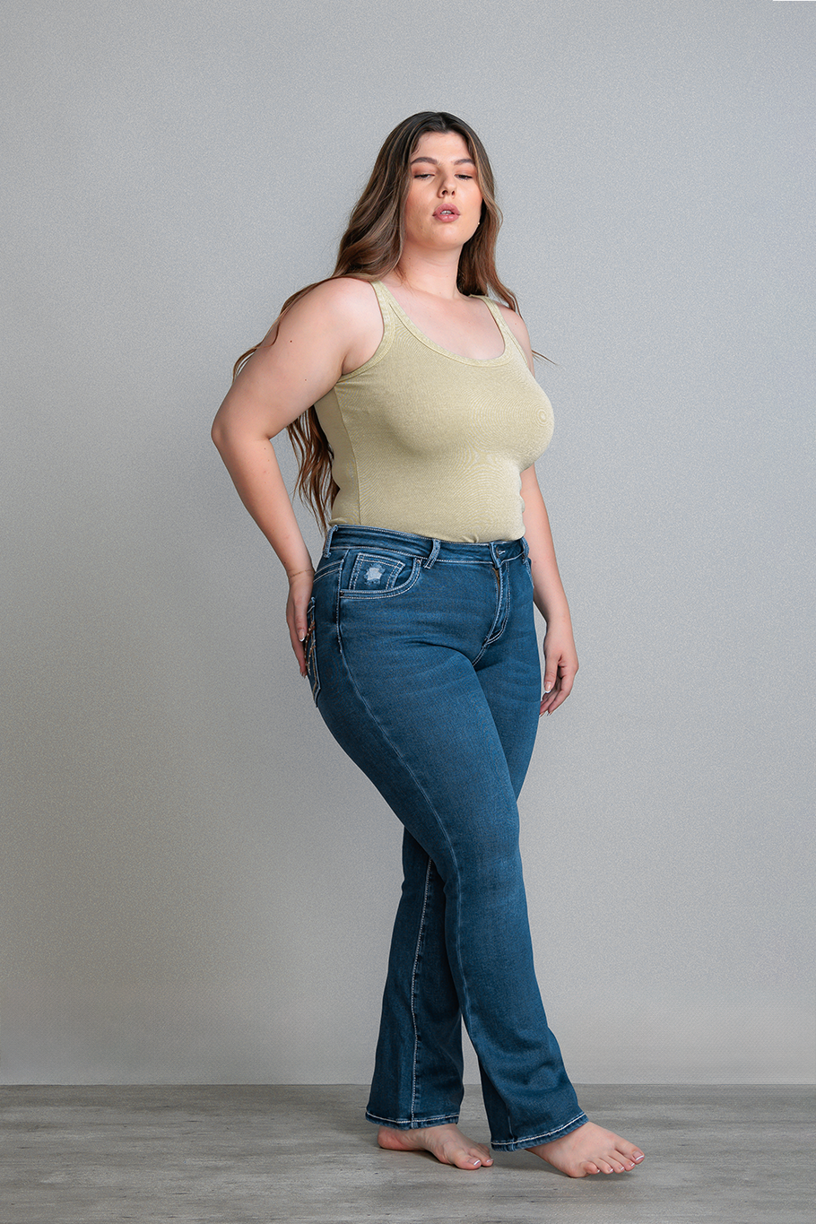 JEANS BOOTCUT AZUL CURVY - ESSENTIAL