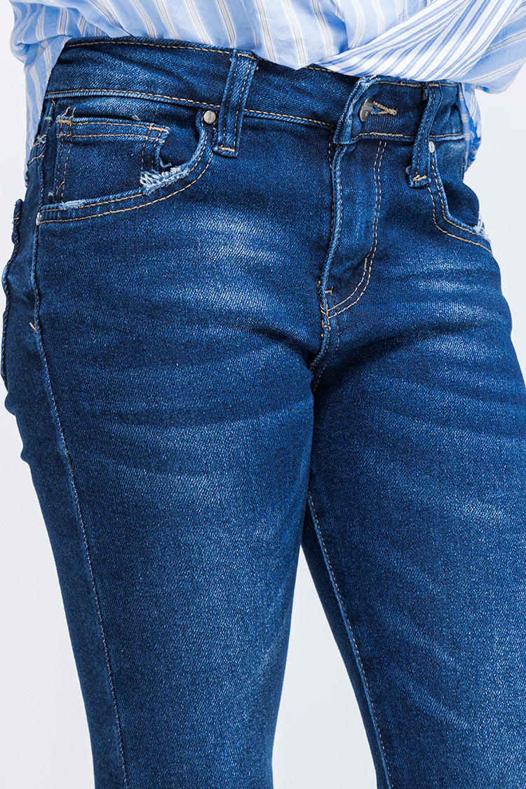 Jeans Skinny Liso Azul con Bolsillos – Classic Girls