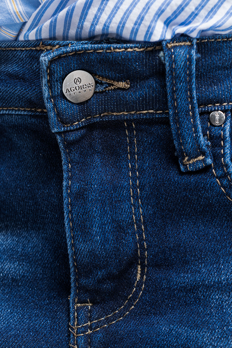 Jeans Skinny Liso Azul con Bolsillos – Classic Girls