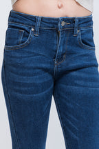 Jeans Skinny Liso Azul con Bolsillos – Trendy Girls