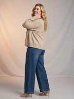 Jean Wide Leg con Cinturón – Azul Medio