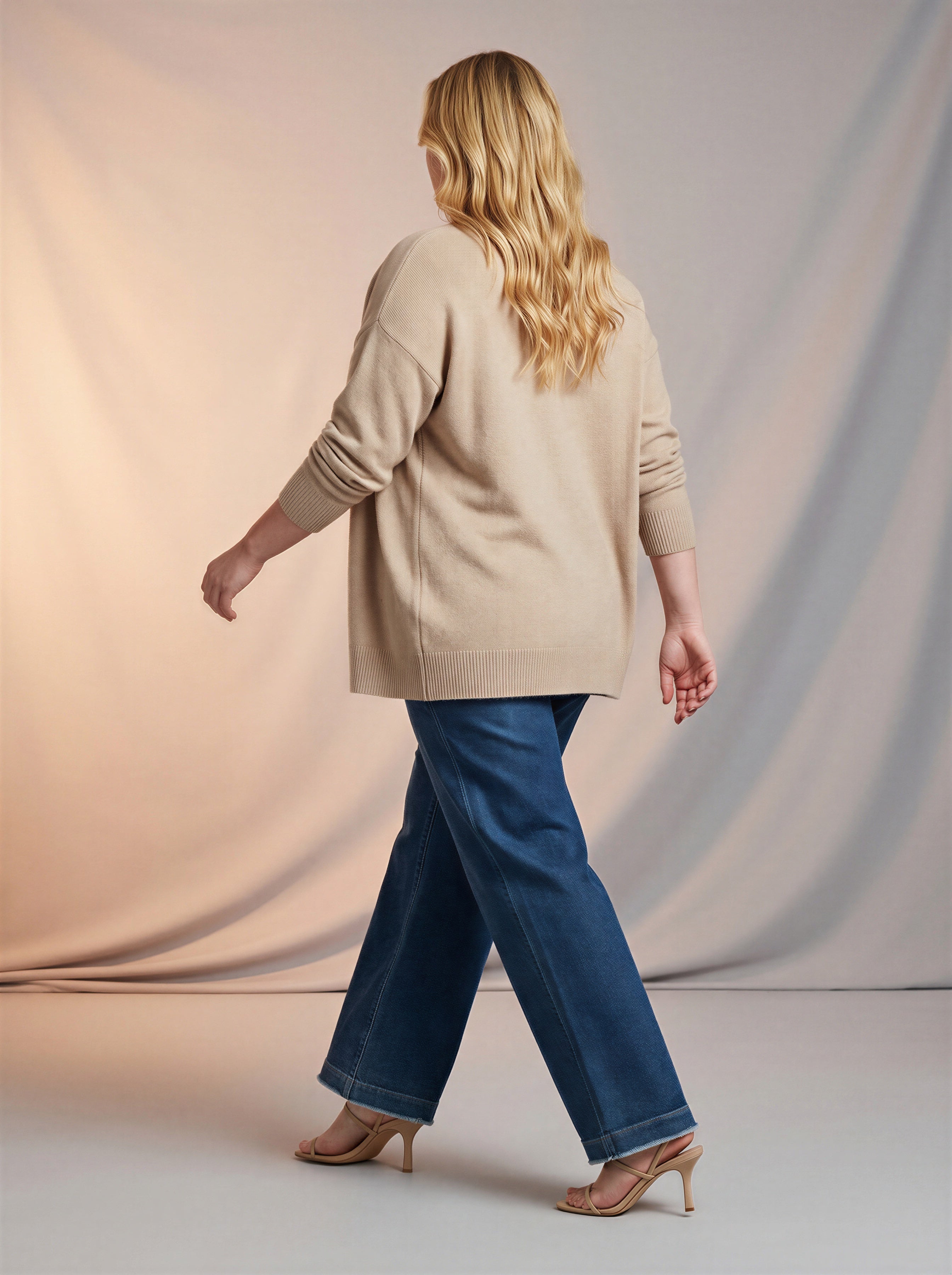 Jean Wide Leg con Cinturón – Azul Medio
