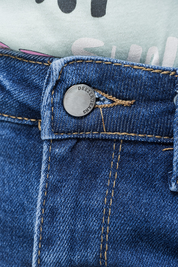 Jeans Skinny con Deslavado Azul Marino – Estilo Girls