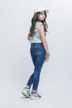Jeans Skinny con Deslavado Azul Marino – Estilo Girls