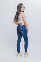 Jeans Skinny Fit de Niña Rotos con Parche