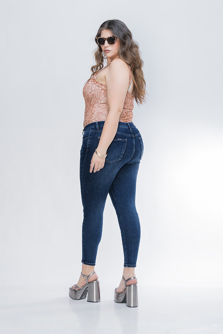 Jeans Skinny Curvy Azul - Confort