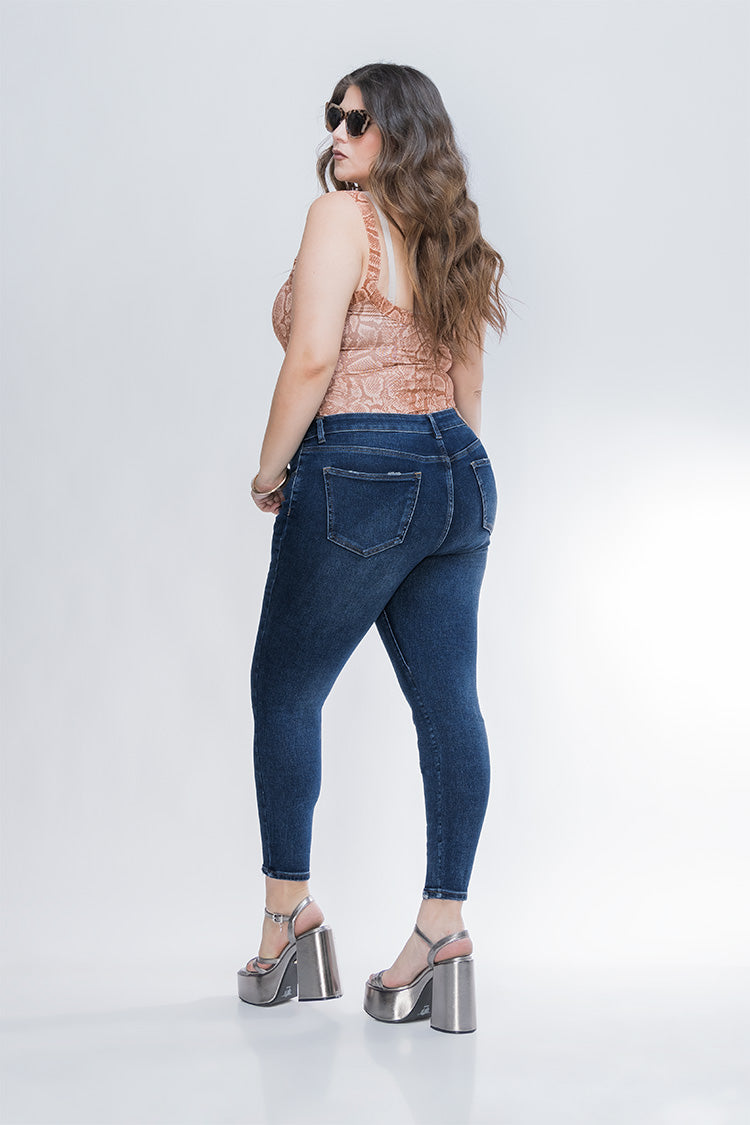 Jeans Skinny Curvy Azul - Confort