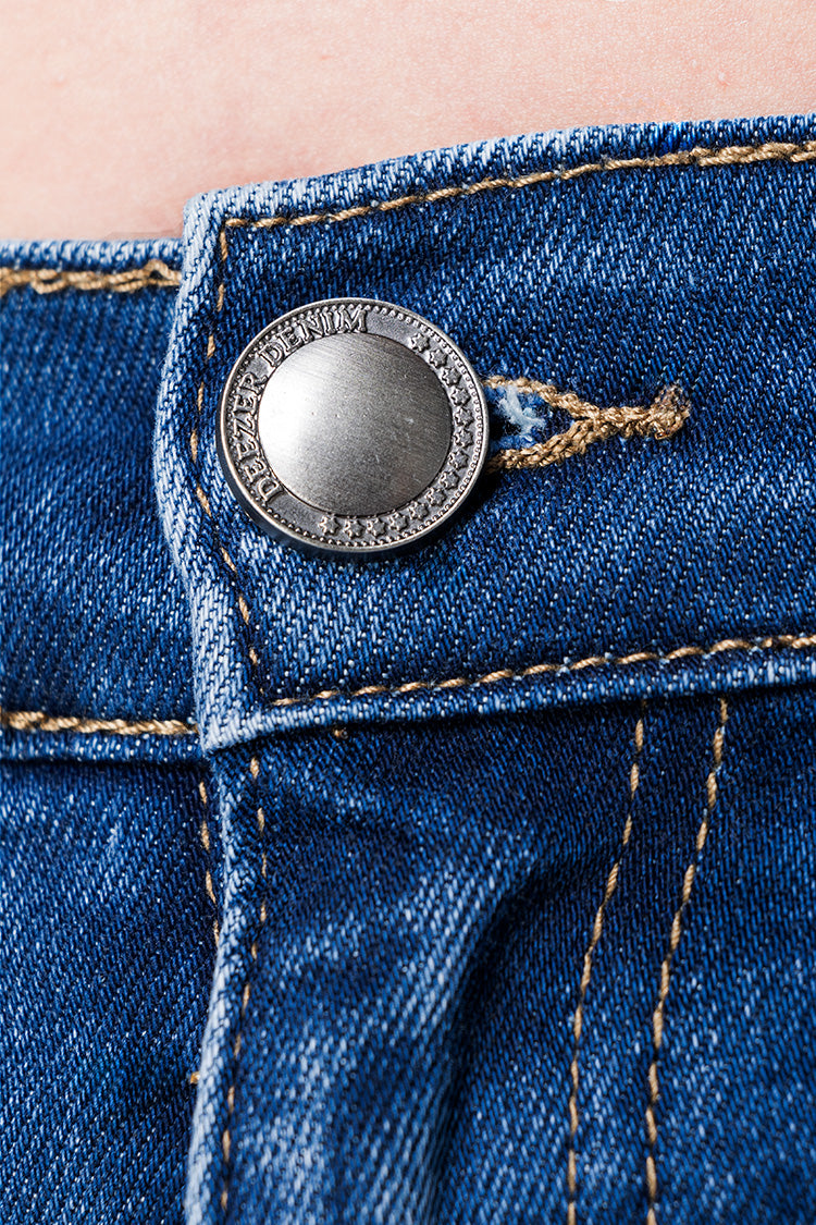 Jeans Wide Leg, Cintura Alta y Bolsillos