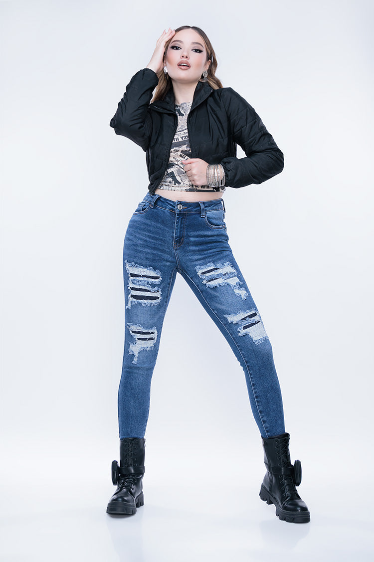 Jeans Skinny Rotos con Parche - Street Style