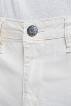 Pantalón Slim Gabardina Ivory - Estilo Minimalista