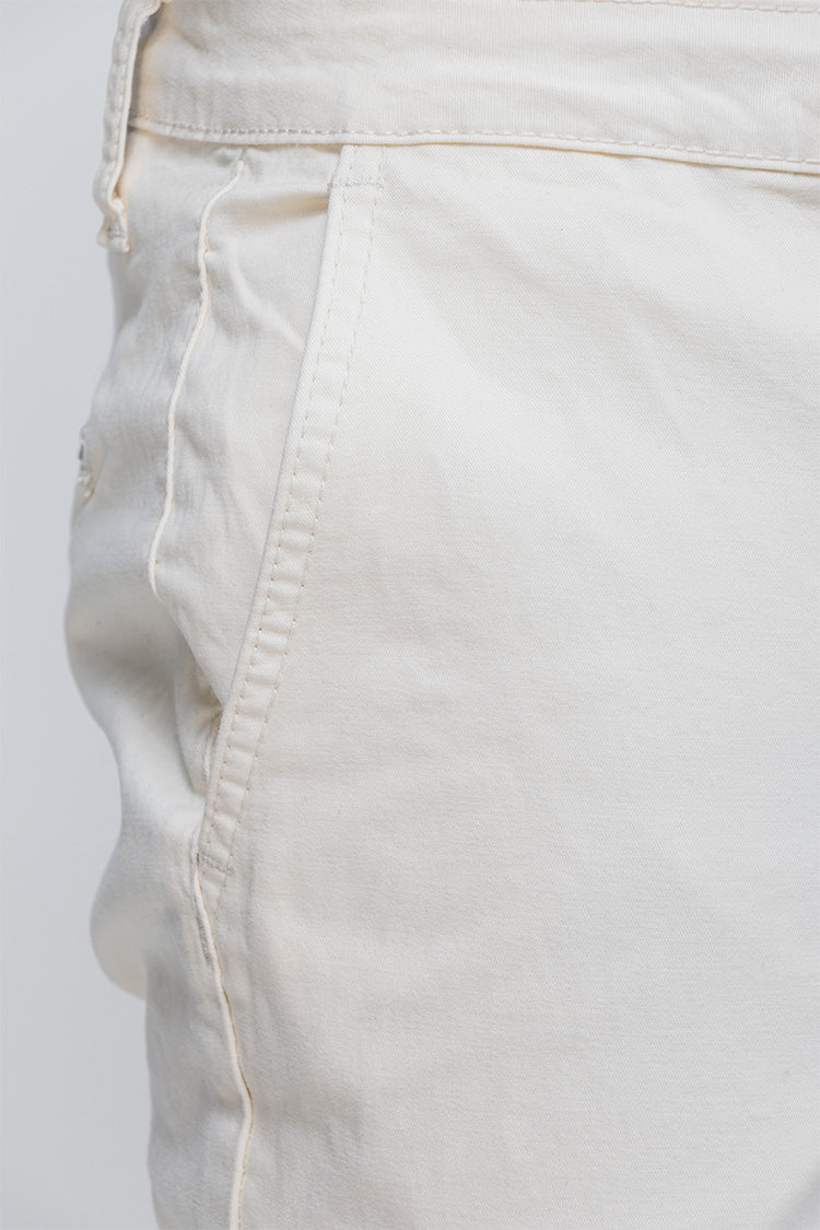 Pantalón Slim Gabardina Ivory - Estilo Minimalista