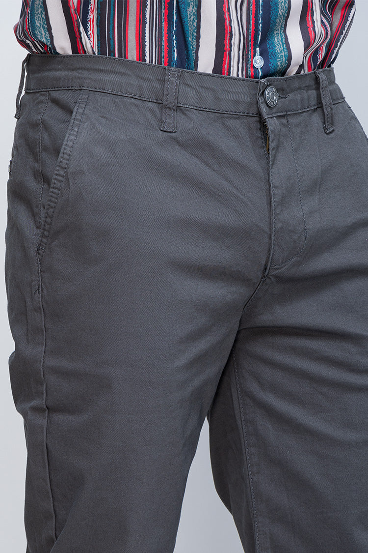 Pantalón Slim Gabardina Gris Oxford - Estilo Casual