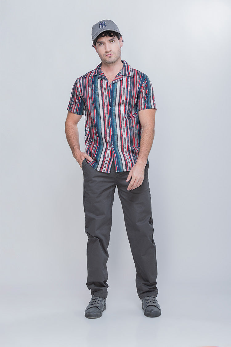 Pantalón Slim Gabardina Gris Oxford - Estilo Casual