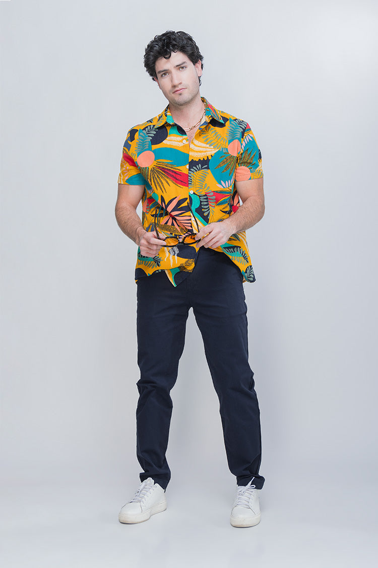 Pantalón Slim Gabardina Azul Marino - Sofisticación Casual