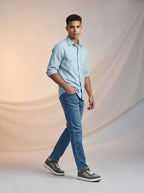 Jeans Slim para caballero azul claro