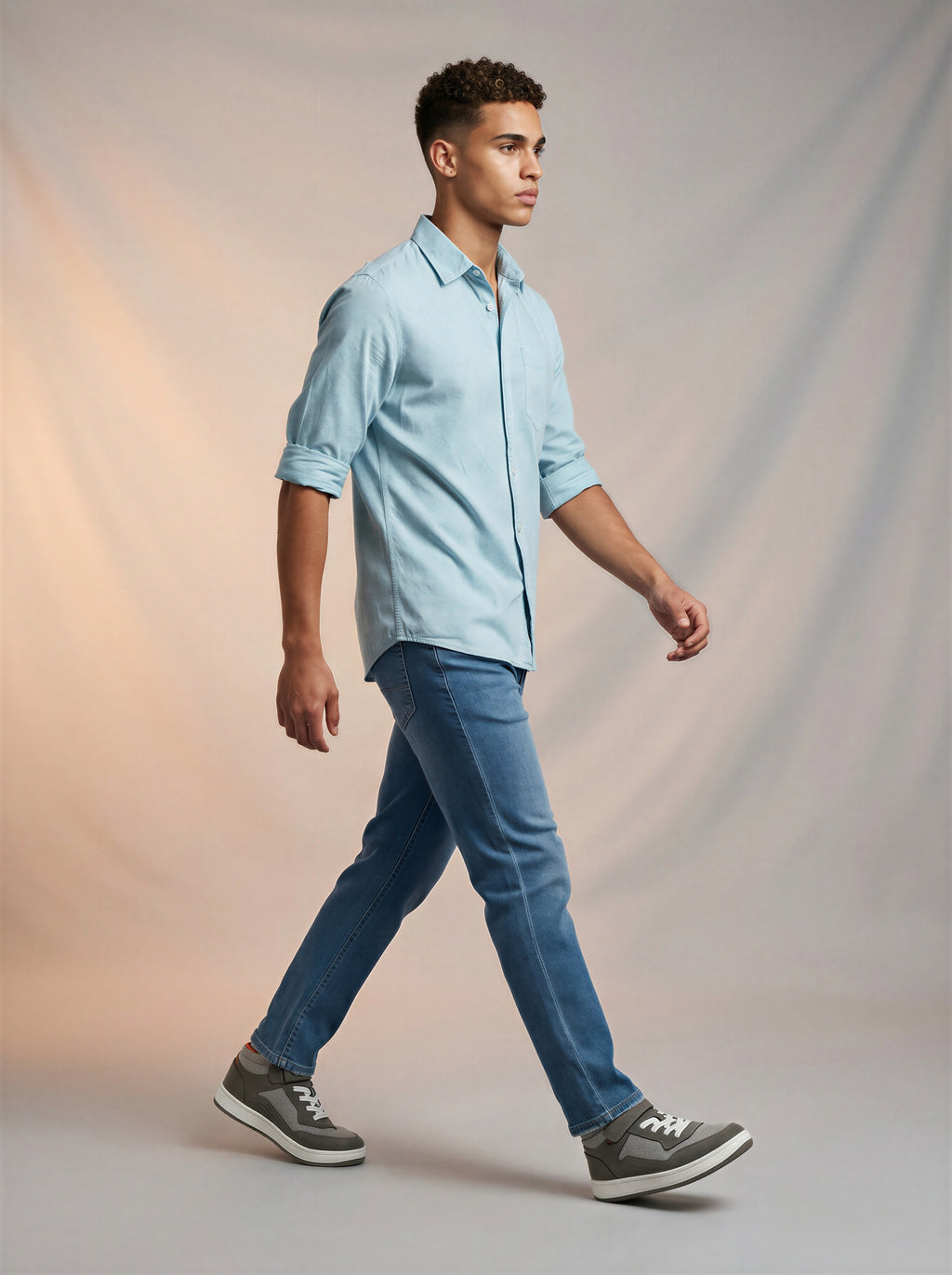 Jeans Slim para caballero azul claro