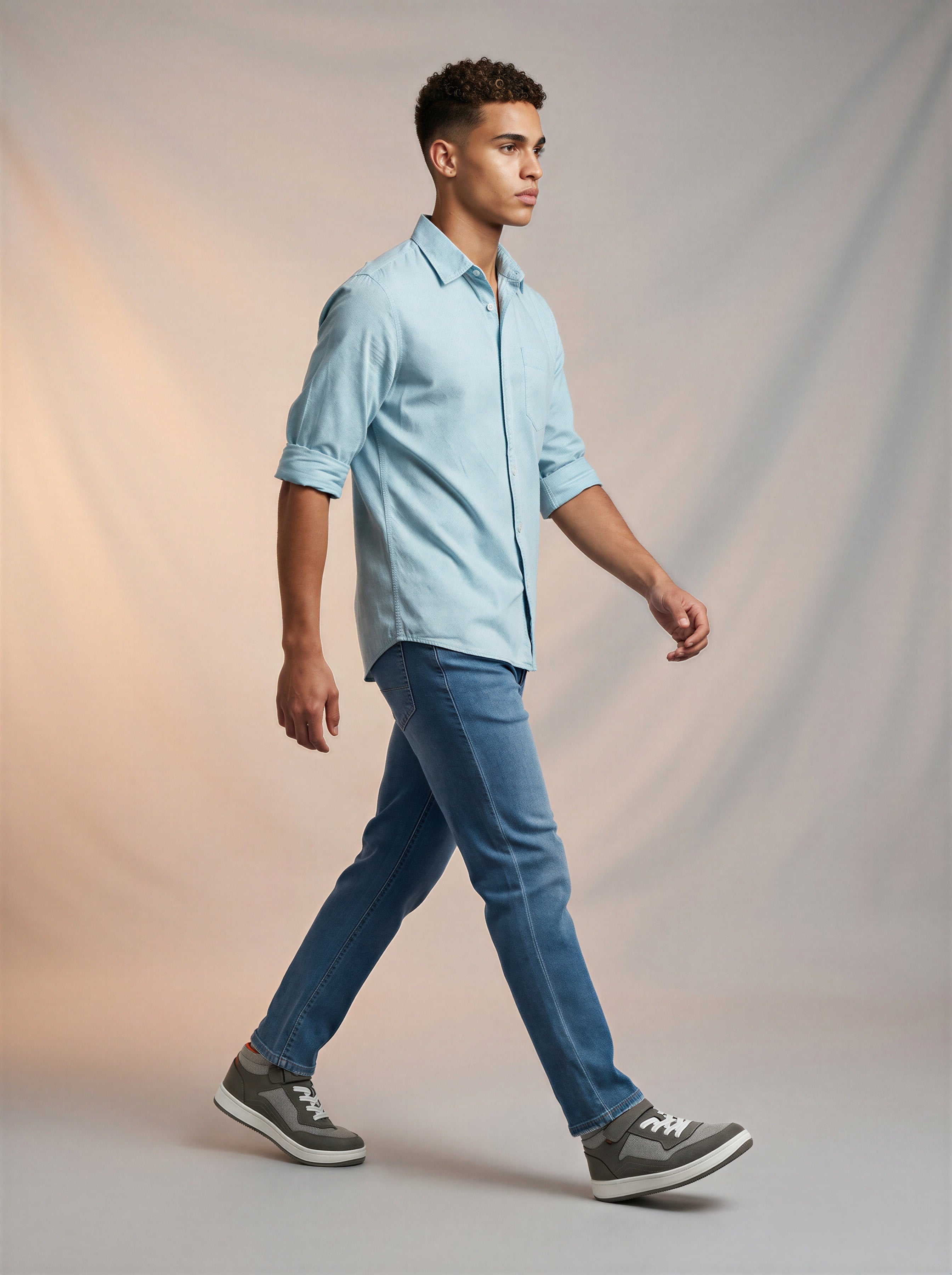 Jeans Slim para caballero azul claro