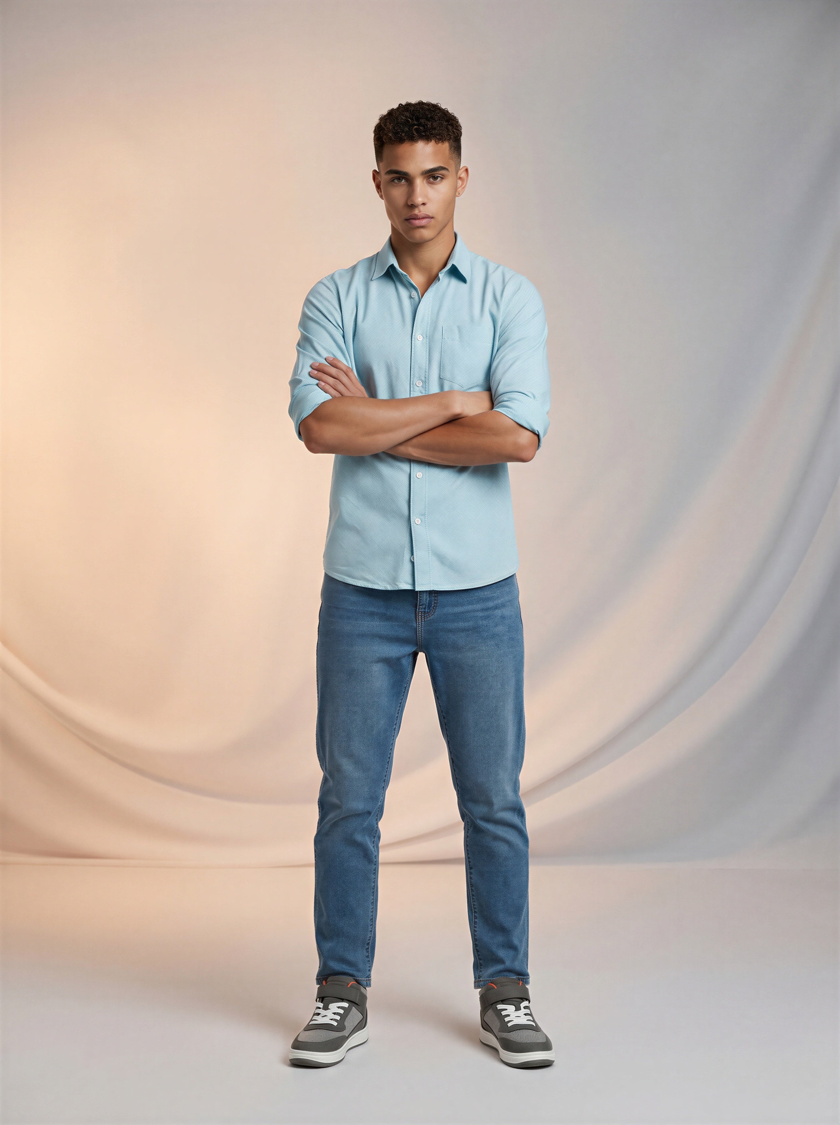 Jeans Slim para caballero azul claro