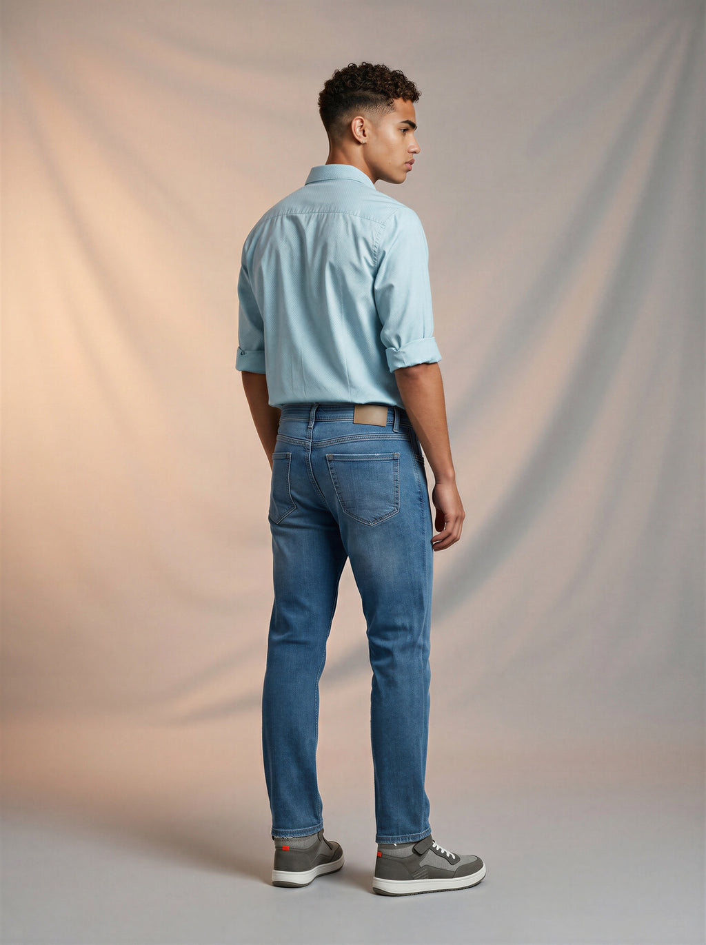 Jeans Slim para caballero azul claro