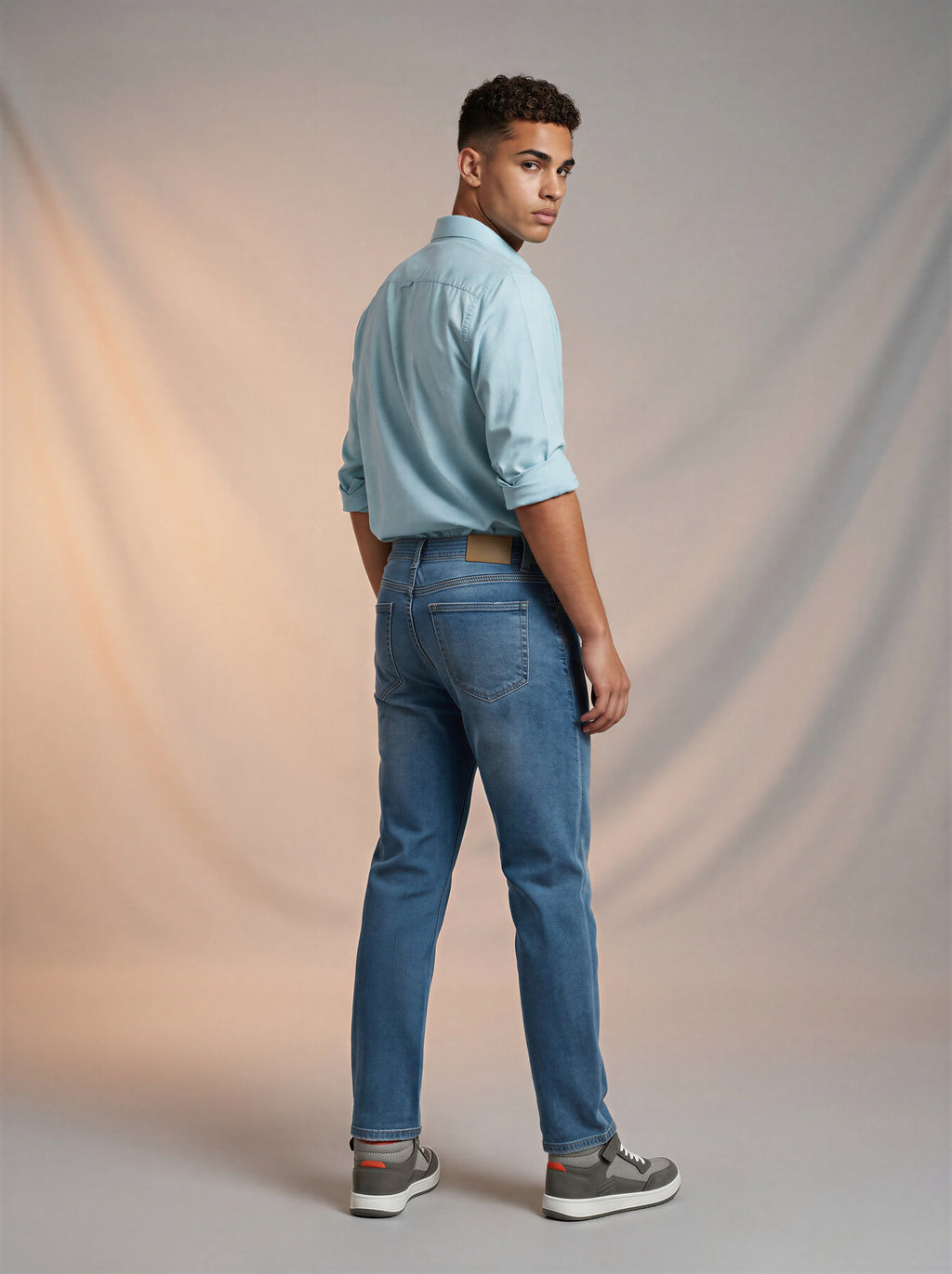 Jeans Slim para caballero azul claro