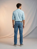 Jeans Slim para caballero azul claro