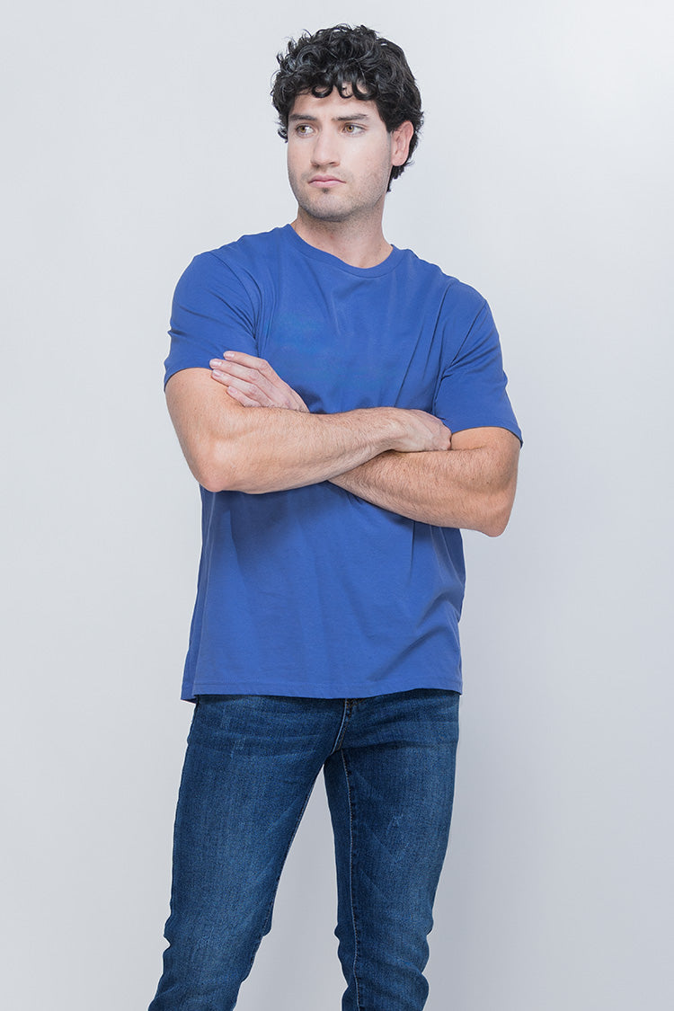 Jeans Slim Fit en Azul Liso Medio - Estilo Clásico