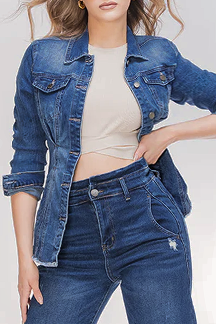 CHAQUETA DENIM AZUL MEDIO - BASICS