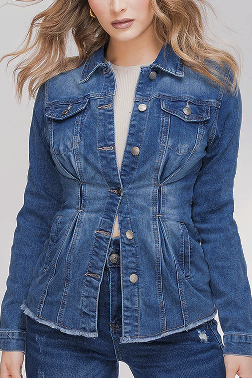 CHAQUETA DENIM AZUL MEDIO - BASICS