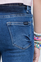 Jeans Skinny Liso Azul con Bolsillos - Classic Girls