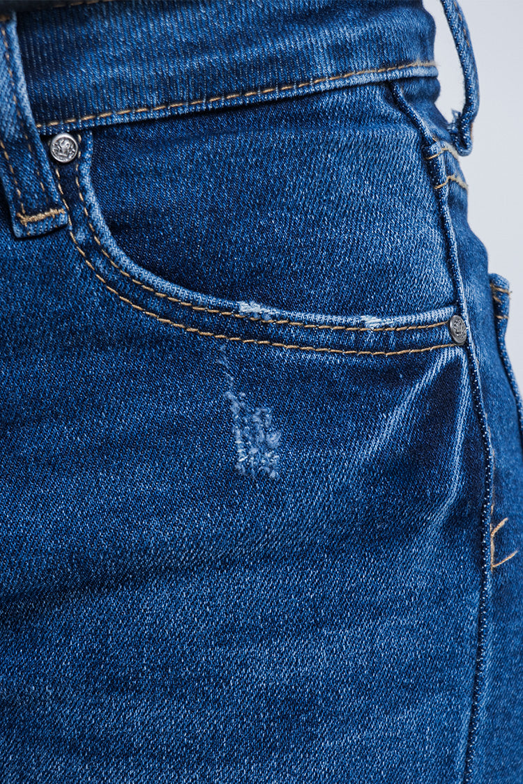 Jeans Skinny Fit Azul Marino Liso - Girls